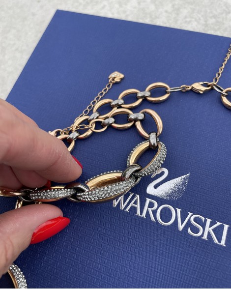 Set náhrdelník a náramek Swarovski růžový s oky